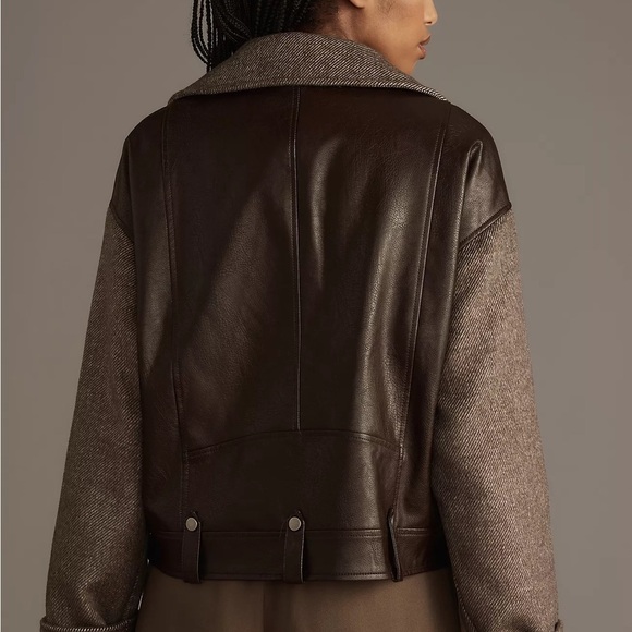 NWT By Anthropologie Twill Cocoon Moto Jacket Size XL - Picture 5 of 10
